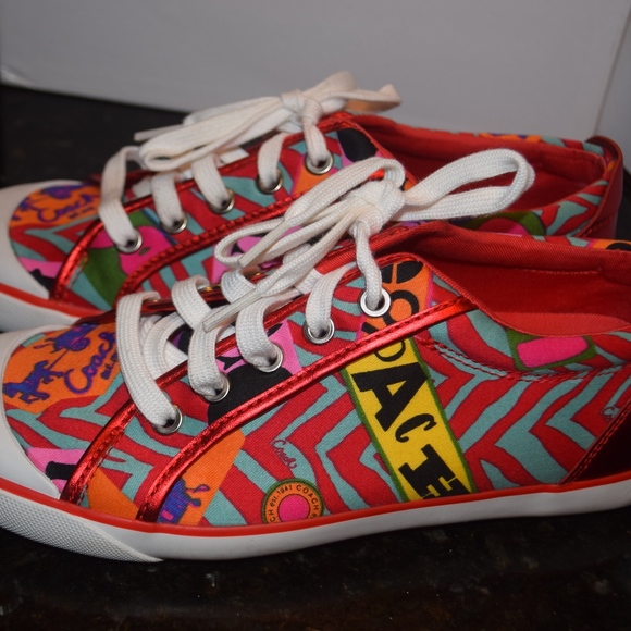 COACH BARRETT ZEBRA GRAFIT P 8M NIB RED - Picture 4 of 8